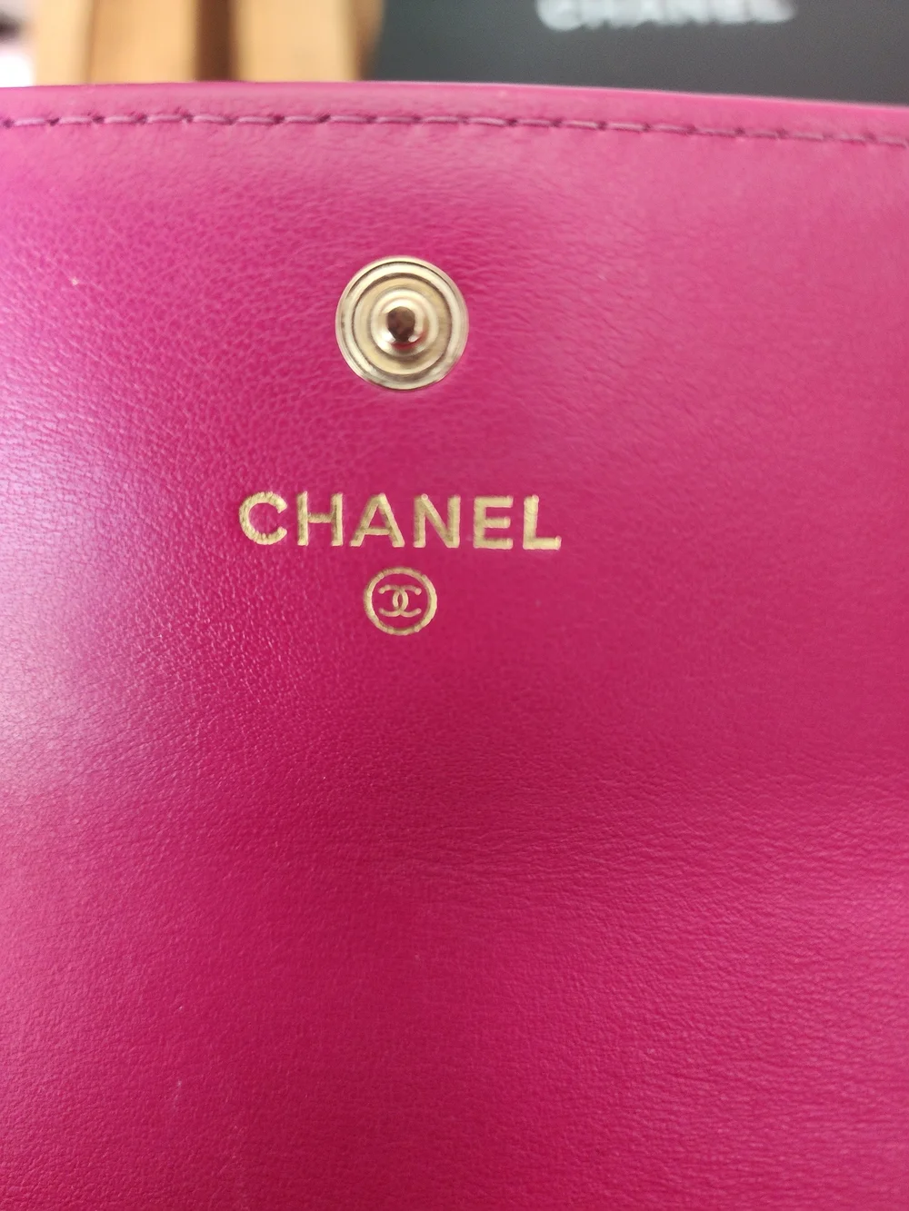 CHANEL CC Stich Leather Long Wallet